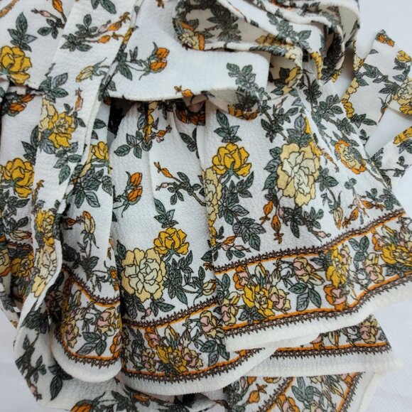 NEW MAX STUDIO Dress Womens M Floral Crepe Wrap Midi Dress Flutter Sleeve NWT - Picture 16 of 16